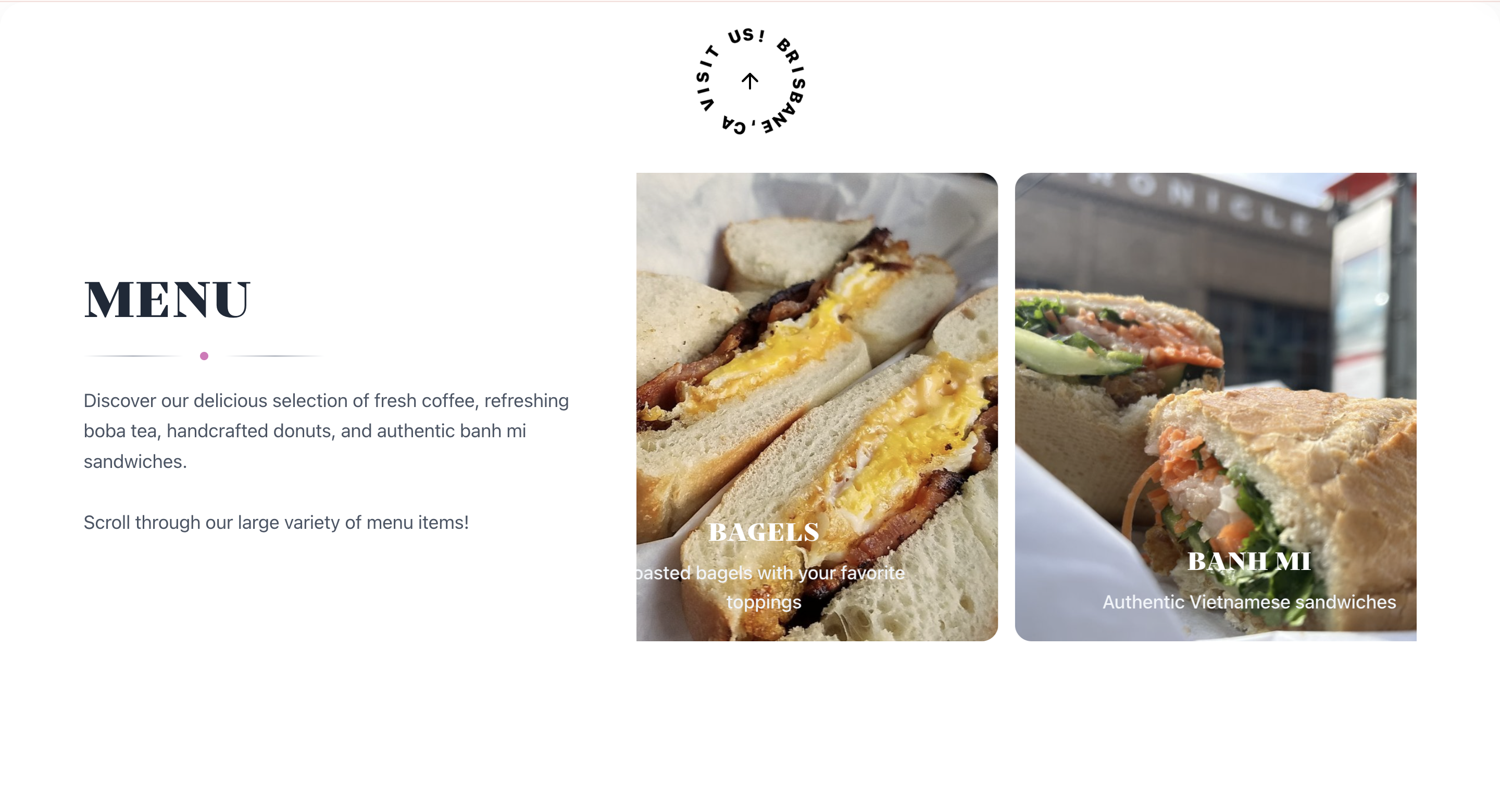 Menu section with food items