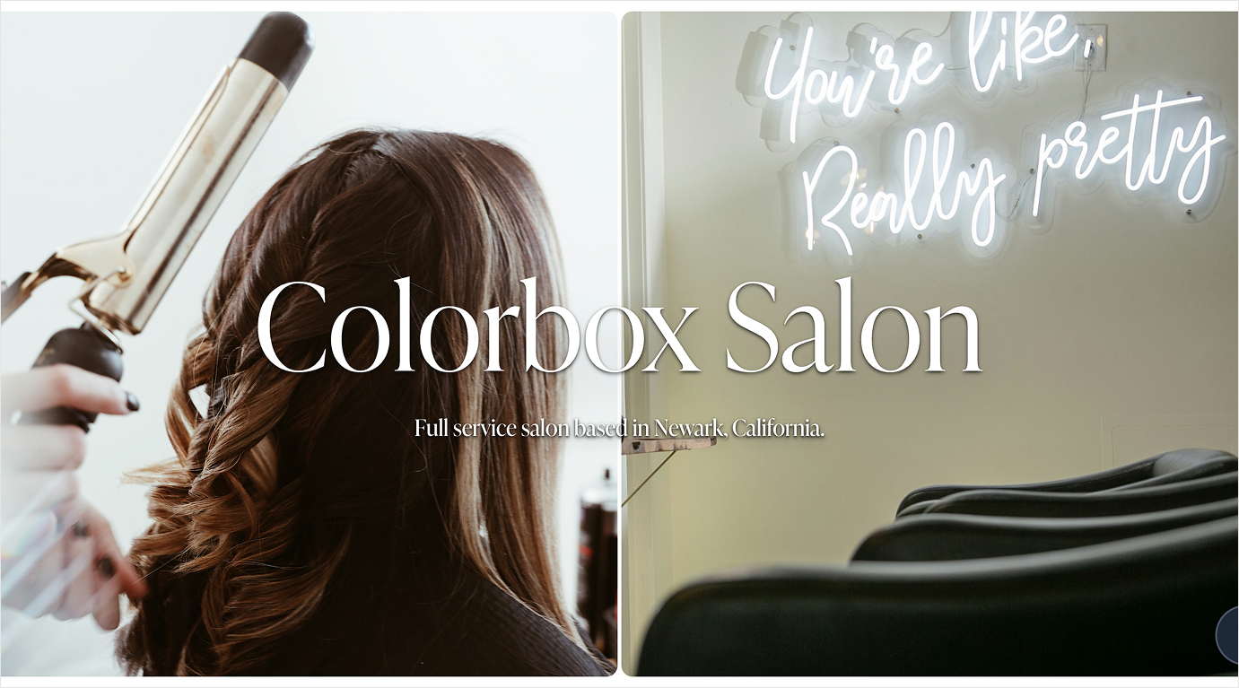 Colorbox Salon website design with elegant styling tools and typography